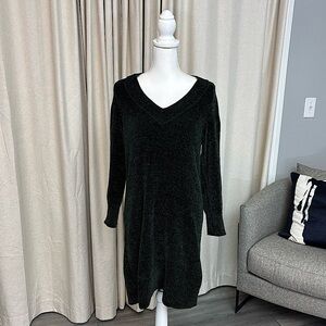 NINE WEST • Deep Green Chenille Sweater Dress